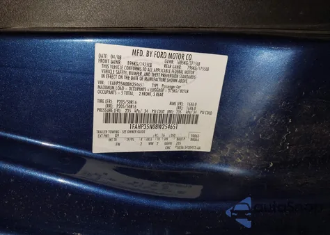 2008 Ford Focus Se/Sel/Ses from USA, damaged, VIN 1FAHP35N08W254651